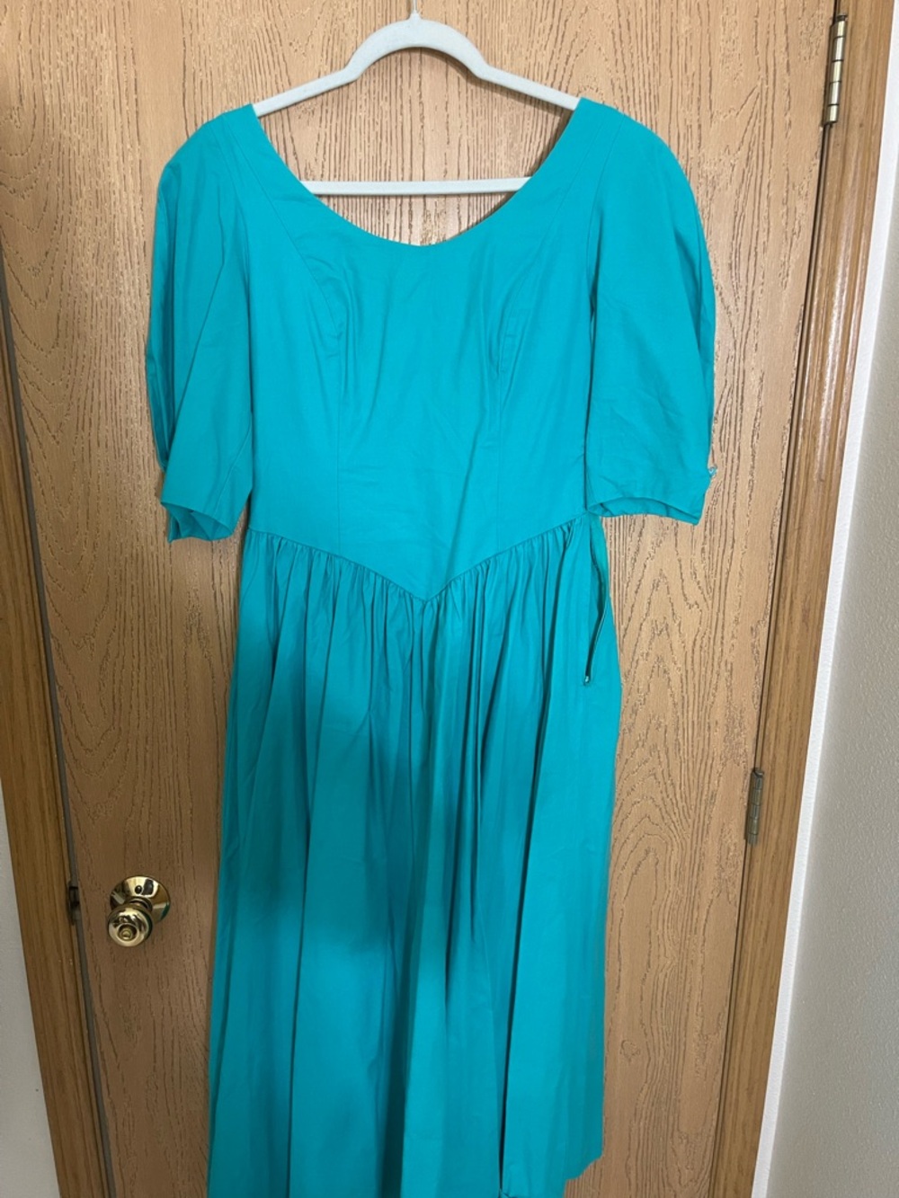 Laura Ashley Teal Scoop Neck Midi Dress